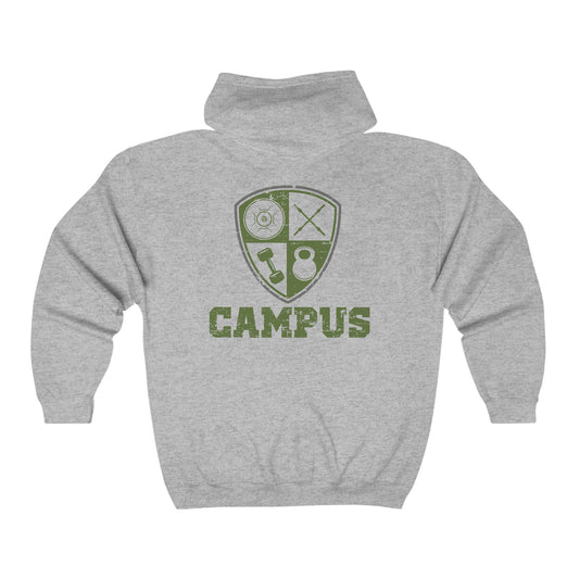 CAMPUS Crest - Full Zip Hooded Sweatshirt [Unisex Heavy Blend]