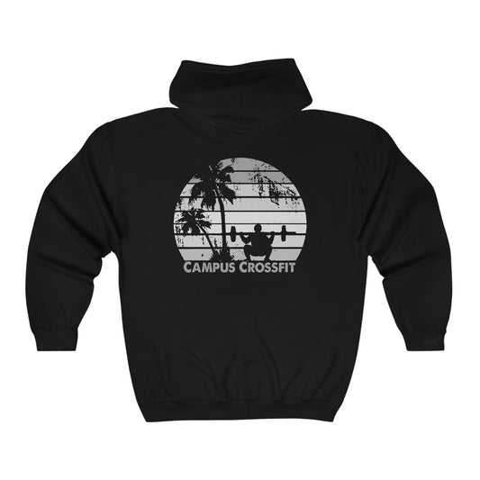 CAMPUS Sunset Squats - Full Zip Hooded Sweatshirt [Unisex Heavy Blend]