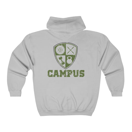 CAMPUS Crest - Full Zip Hooded Sweatshirt [Unisex Heavy Blend]