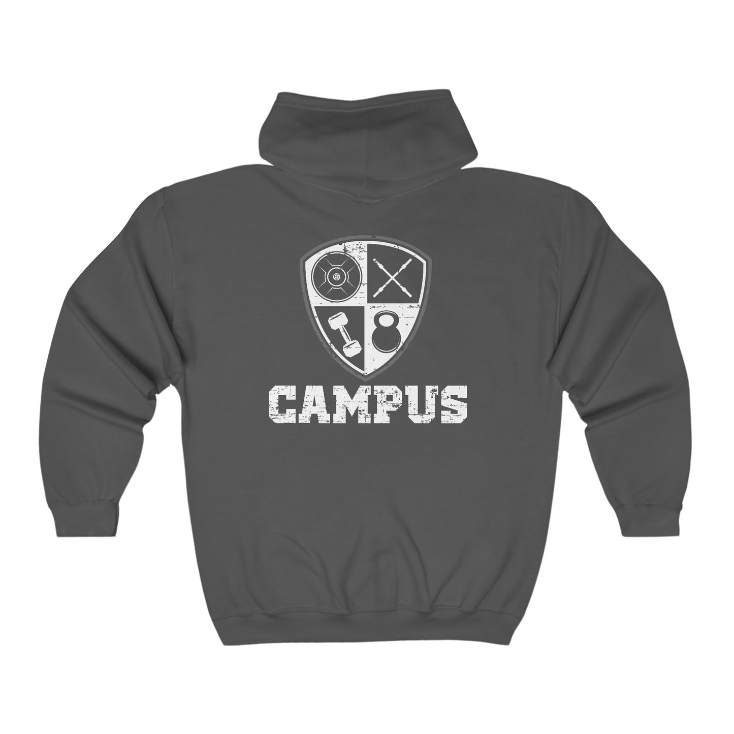 CAMPUS Crest - Full Zip Hooded Sweatshirt [Unisex Heavy Blend]